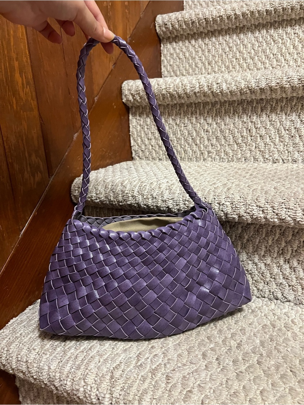 Woven Shoulder Bag in Purple